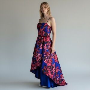 B. Darlin Floral Blue & Pink Women Homecoming Quinceanera Wedding Dress Size 5/6